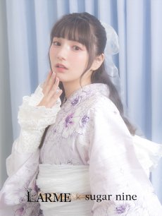 画像3: 【浴衣セール！】【即日発送】可憐なパープルxホワイト牡丹浴衣 【浴衣3点セット 浴衣/帯/下駄】 [FB02] (3)