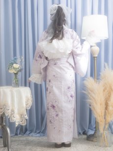 画像8: 【浴衣セール！】【即日発送】可憐なパープルxホワイト牡丹浴衣 【浴衣3点セット 浴衣/帯/下駄】 [FB02] (8)