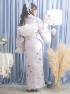 画像9: 【浴衣セール！】【即日発送】可憐なパープルxホワイト牡丹浴衣 【浴衣3点セット 浴衣/帯/下駄】 [FB02] (9)