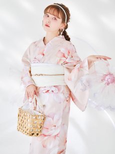画像10: 【即日発送】くすみピンクスウィート牡丹浴衣 【浴衣3点セット 浴衣/帯/下駄】 [YMT] (10)