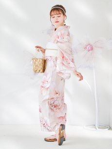 画像12: 【即日発送】くすみピンクスウィート牡丹浴衣 【浴衣3点セット 浴衣/帯/下駄】 [YMT] (12)