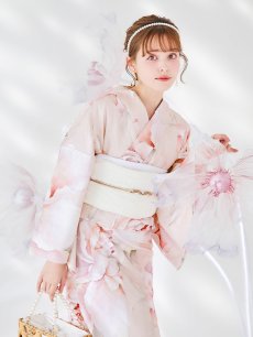 画像13: 【即日発送】くすみピンクスウィート牡丹浴衣 【浴衣3点セット 浴衣/帯/下駄】 [YMT] (13)
