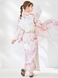 画像16: 【即日発送】くすみピンクスウィート牡丹浴衣 【浴衣3点セット 浴衣/帯/下駄】 [YMT] (16)