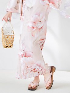 画像18: 【即日発送】くすみピンクスウィート牡丹浴衣 【浴衣3点セット 浴衣/帯/下駄】 [YMT] (18)