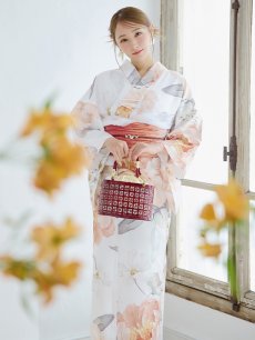 画像10: 【即日発送】アプリコットピンク牡丹浴衣 【浴衣3点セット 浴衣/帯/下駄】 [YMT] (10)