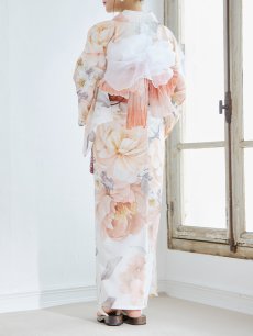 画像15: 【即日発送】アプリコットピンク牡丹浴衣 【浴衣3点セット 浴衣/帯/下駄】 [YMT] (15)