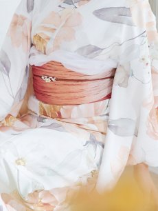 画像16: 【即日発送】アプリコットピンク牡丹浴衣 【浴衣3点セット 浴衣/帯/下駄】 [YMT] (16)