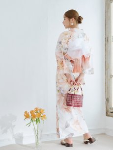 画像8: 【即日発送】アプリコットピンク牡丹浴衣 【浴衣3点セット 浴衣/帯/下駄】 [YMT] (8)