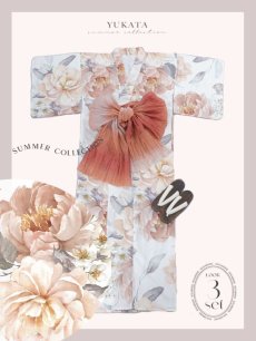 画像22: 【即日発送】アプリコットピンク牡丹浴衣 【浴衣3点セット 浴衣/帯/下駄】 [YMT] (22)
