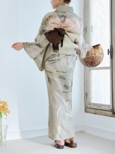 画像15: 【即日発送】【浴衣セール】ヘルシーリーフ柄ベージュ浴衣 【浴衣3点セット 浴衣/帯/下駄】 [YMT] (15)