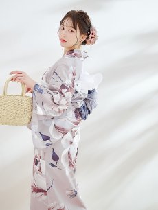 画像12: 【即日発送】【浴衣セール！】ロマンティックピオニー浴衣 【浴衣3点セット 浴衣/帯/下駄】 [YMT] (12)