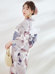 画像2: 【即日発送】【浴衣セール！】ロマンティックピオニー浴衣 【浴衣3点セット 浴衣/帯/下駄】 [YMT] (2)