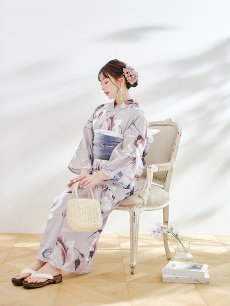 画像5: 【即日発送】【浴衣セール！】ロマンティックピオニー浴衣 【浴衣3点セット 浴衣/帯/下駄】 [YMT] (5)