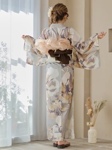 画像17: 【即日発送！】グレージュニュアンスフラワー浴衣 【浴衣3点セット 浴衣/帯/下駄】 [YMT] (17)