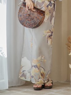 画像19: 【即日発送！】グレージュニュアンスフラワー浴衣 【浴衣3点セット 浴衣/帯/下駄】 [YMT] (19)