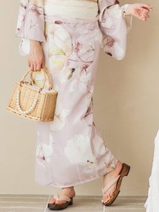 画像16: 【即日発送！】大人くすみピンクx牡丹浴衣 【浴衣3点セット 浴衣/帯/下駄】 [YMT] (16)