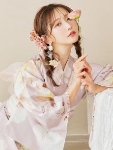 画像11: 【即日発送！】大人くすみピンクx牡丹浴衣 【浴衣3点セット 浴衣/帯/下駄】 [YMT] (11)