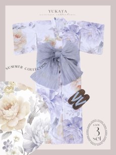 画像22: 【即日発送】クラシカルフラワーブーケ浴衣 【浴衣3点セット 浴衣/帯/下駄】 [YMT] (22)