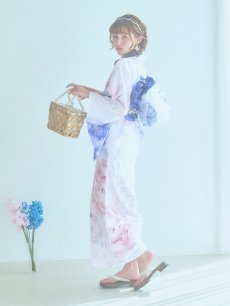 画像10: 【即日発送】ホワイト×ピオニー浴衣 【浴衣3点セット 浴衣/帯/下駄】 [YMT] (10)