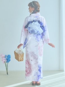 画像19: 【即日発送】ホワイト×ピオニー浴衣 【浴衣3点セット 浴衣/帯/下駄】 [YMT] (19)