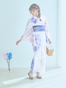 画像8: 【即日発送】ホワイト×ピオニー浴衣 【浴衣3点セット 浴衣/帯/下駄】 [YMT] (8)