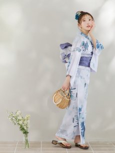 画像12: 【即日発送】グラデーションブルーグリーン浴衣 【浴衣3点セット 浴衣/帯/下駄】 [YMT] (12)