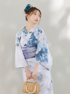 画像13: 【即日発送】グラデーションブルーグリーン浴衣 【浴衣3点セット 浴衣/帯/下駄】 [YMT] (13)