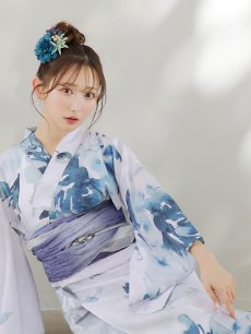 画像18: 【即日発送】グラデーションブルーグリーン浴衣 【浴衣3点セット 浴衣/帯/下駄】 [YMT] (18)