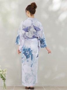 画像21: 【即日発送】グラデーションブルーグリーン浴衣 【浴衣3点セット 浴衣/帯/下駄】 [YMT] (21)