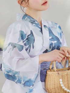 画像22: 【即日発送】グラデーションブルーグリーン浴衣 【浴衣3点セット 浴衣/帯/下駄】 [YMT] (22)