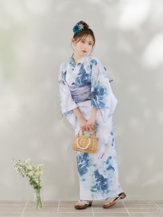 画像5: 【即日発送】グラデーションブルーグリーン浴衣 【浴衣3点セット 浴衣/帯/下駄】 [YMT] (5)