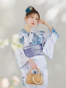 画像7: 【即日発送】グラデーションブルーグリーン浴衣 【浴衣3点セット 浴衣/帯/下駄】 [YMT] (7)