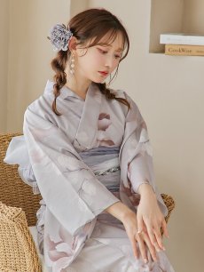 画像15: 【浴衣セール！】【即日発送！】アイシーリリーフラワー浴衣 【浴衣3点セット 浴衣/帯/下駄】 [YMT] (15)