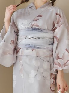 画像19: 【浴衣セール！】【即日発送！】アイシーリリーフラワー浴衣 【浴衣3点セット 浴衣/帯/下駄】 [YMT] (19)