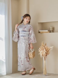 画像5: 【浴衣セール！】【即日発送！】アイシーリリーフラワー浴衣 【浴衣3点セット 浴衣/帯/下駄】 [YMT] (5)