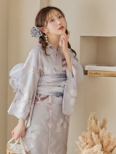 画像8: 【浴衣セール！】【即日発送！】アイシーリリーフラワー浴衣 【浴衣3点セット 浴衣/帯/下駄】 [YMT] (8)