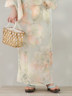 画像21: 【即日発送】アイシーミントフラワー浴衣 【浴衣3点セット 浴衣/帯/下駄】 [YMT] (21)