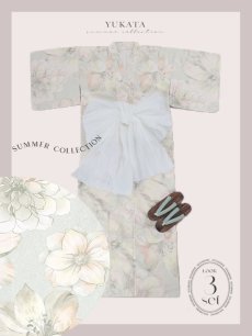 画像24: 【即日発送】アイシーミントフラワー浴衣 【浴衣3点セット 浴衣/帯/下駄】 [YMT] (24)