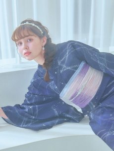 画像10: 【即日発送！】ネイビー夜空浴衣 【浴衣3点セット 浴衣/帯/下駄】 [YMT] (10)