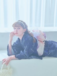 画像12: 【即日発送！】ネイビー夜空浴衣 【浴衣3点セット 浴衣/帯/下駄】 [YMT] (12)