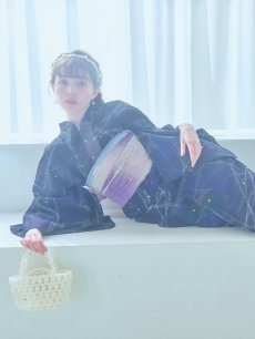 画像14: 【即日発送！】ネイビー夜空浴衣 【浴衣3点セット 浴衣/帯/下駄】 [YMT] (14)