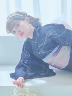 画像16: 【即日発送！】ネイビー夜空浴衣 【浴衣3点セット 浴衣/帯/下駄】 [YMT] (16)