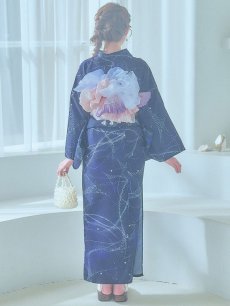 画像17: 【即日発送！】ネイビー夜空浴衣 【浴衣3点セット 浴衣/帯/下駄】 [YMT] (17)
