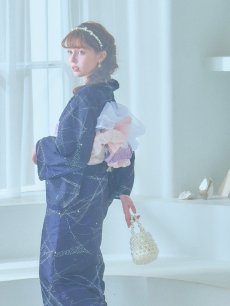 画像5: 【即日発送！】ネイビー夜空浴衣 【浴衣3点セット 浴衣/帯/下駄】 [YMT] (5)