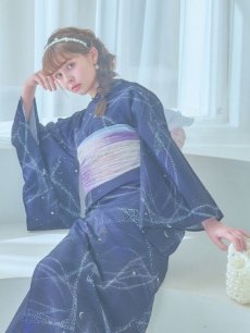 画像9: 【即日発送！】ネイビー夜空浴衣 【浴衣3点セット 浴衣/帯/下駄】 [YMT] (9)