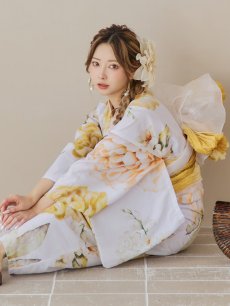 画像11: 【即日発送】アンニュイイエローフラワー浴衣 【浴衣3点セット 浴衣/帯/下駄】 [YMT] (11)