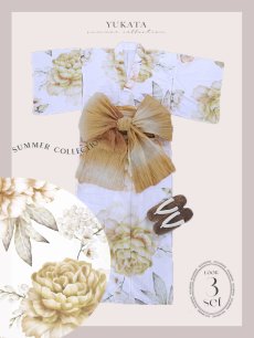 画像26: 【即日発送】アンニュイイエローフラワー浴衣 【浴衣3点セット 浴衣/帯/下駄】 [YMT] (26)