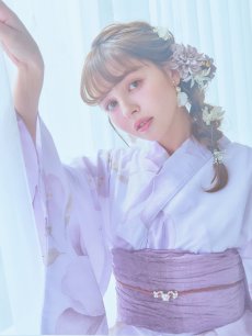 画像19: 【即日発送】アンティークパープルローズ浴衣 【浴衣3点セット 浴衣/帯/下駄】 [YMT] (19)