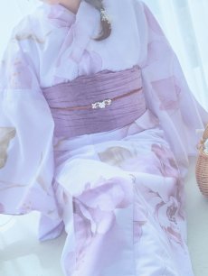 画像21: 【即日発送】アンティークパープルローズ浴衣 【浴衣3点セット 浴衣/帯/下駄】 [YMT] (21)