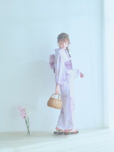 画像3: 【即日発送】アンティークパープルローズ浴衣 【浴衣3点セット 浴衣/帯/下駄】 [YMT] (3)